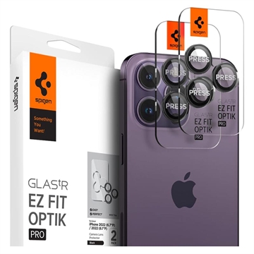 Spigen Glas.tR Ez Fit Optik Pro iPhone 14 Pro/14 Pro Max/15 Pro/15 Pro Max/16 Pro/16 Pro Max Kameralinssin Panssarilasi - 9H