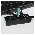 Yleinen 4-porttinen SuperSpeed USB 3.0 -Keskitin - 25cm - Musta